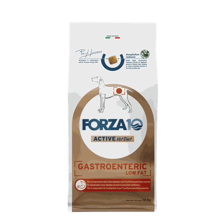 FORZA10 Active Vetdietastroenteric  Low Fat, Suņiem sausā barība, 10 kg