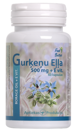 APTIEKAS PRODUKCIJA Gurķenes Sēklu Eļļa Ar E Vitamīnu		 kapsulas, 60 gab.