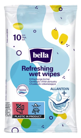 BELLA Refreshing mitrās salvetes, 10 gab.