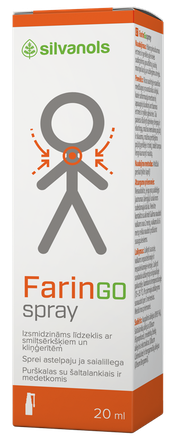 FARINGOSPRAY Ar smiltsērkšķiem un kliņģerītēm sprejs, 20 ml