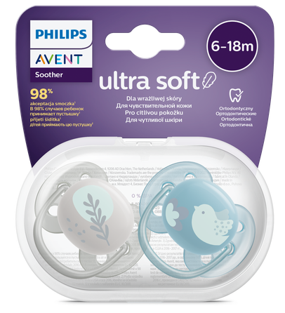PHILIPS Avent Ultra Soft 6-18 m. māneklītis, 2 gab.