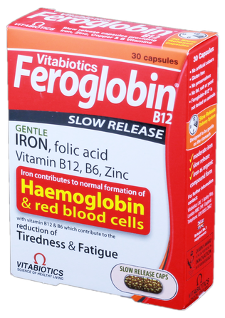 FEROGLOBIN B12 Slow Release kapsulas, 30 gab.