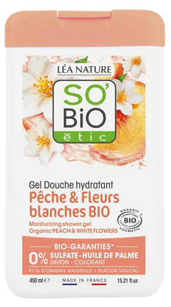SO BIO ETIC Peach & White Flowers dušas želeja, 450 ml