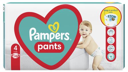 PAMPERS Maxi Pack 4 (9-15 kg) autiņbiksītes, 48 gab.