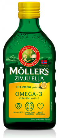 MOLLERS Ar Citrona Garšu zivju eļļa, 250 ml