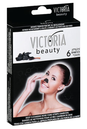 VICTORIA BEAUTY Sloksnes ar kokogli dziļai deguna ādas attīrīšanai maska, 6 gab.
