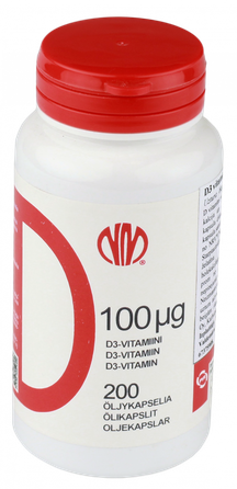 VITAMĪNS D3 100 mkg 4000 IU kapsulas, 200 gab.