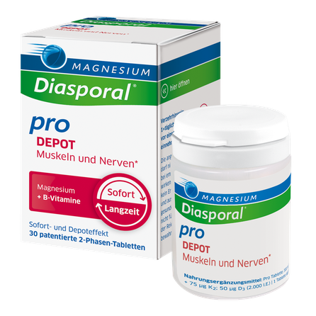 MAGNESIUM DIASPORAL Pro Depot Muskuļiem Un Nerviem tabletes, 30 gab.