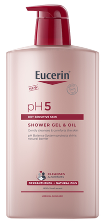 EUCERIN pH5 dušas želeja un eļļa, 1000 ml