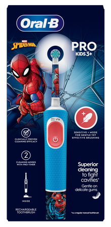 ORAL-B Vitality PRO Kids 3+ Spiderman elektriskā zobu birste, 1 gab.