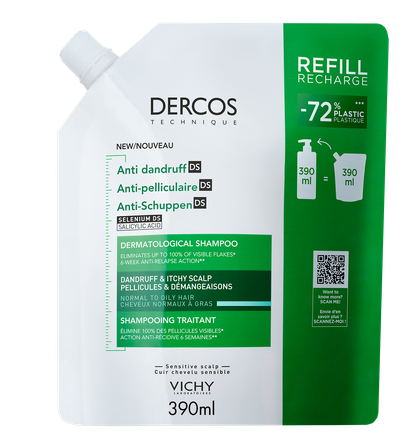 VICHY Dercos Anti Dandruff Refill šampūns, 390 ml