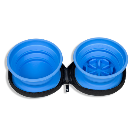 KIWI WALKER Double Slowfeeder, Zila, Ceļojumu bļoda, 1 gab.