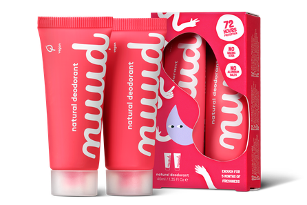 NUUD 2x20ml Smarter Pack Red New Krēmveida dezodorants, 1 gab.
