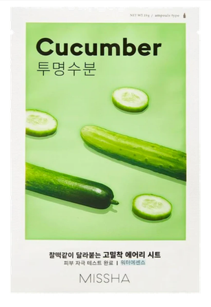 MISSHA Airy Fit Cucumber sejas maska, 19 g