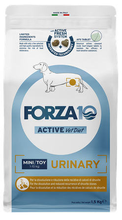 FORZA10 Active VetDiet Urinary Mini/Toy sausā barība, 1.5 kg