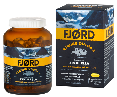FJORD Omega-3 zivju eļļa kapsulas, 80 gab.