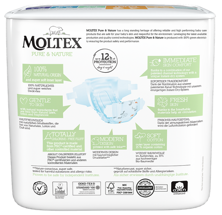MOLTEX Eco Pure & Nature 3 Midi (4-9 kg) autiņbiksītes, 33 gab.