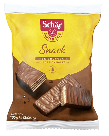 SCHAR  Snack bezglutēna vafeles šokolādē, 105 g