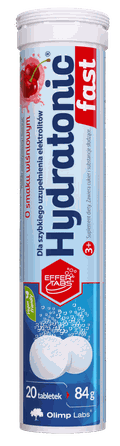 OLIMP LABS Hydratonic Fast 3+ Cherry putojošās tabletes, 20 gab.