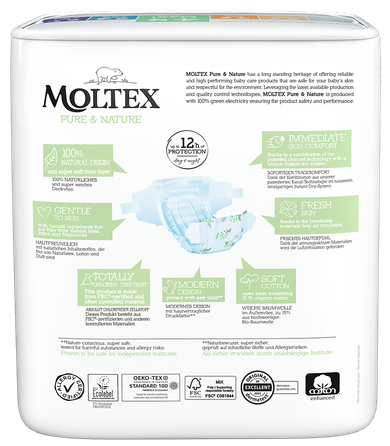 MOLTEX Eco Pure & Nature 4 Maxi (7-14 kg) autiņbiksītes, 29 gab.