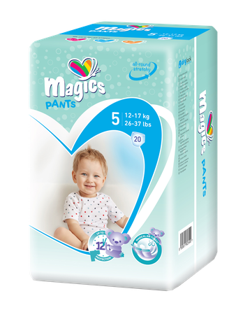 MAGICS Pants Junior 5 (11-17 kg) biksītes, 20 gab.