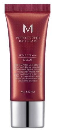 MISSHA M PERFECT COVER BB CREAM SPF42 NO.21 Light Beige sejas krēms, 20 ml