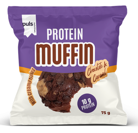 PULS NUTRITION Caramel & Chocolate proteīna mafins, 75 g