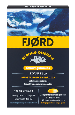 FJORD Omega-3 Smart košļājamās pastilas, 45 gab.