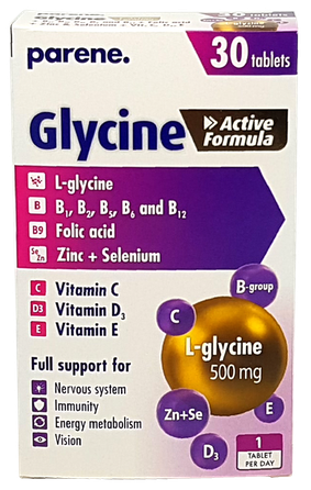 PARENE Glycine Active Formula tabletes, 30 gab.