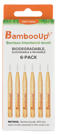 BAMBOO UP 0.40 mm zobstarpu birstīte, 6 gab.