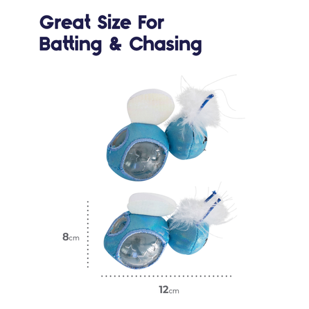 PETSTAGES Firefly Treat Stuffer, Zila rotaļlieta, 2 gab.