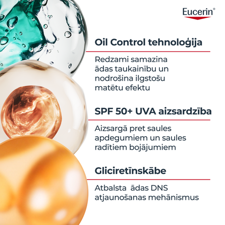 EUCERIN Sun Oil Control Dry Touch SPF 50+  krēms-gels, 200 ml