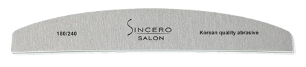 SINCERO SALON Profesional 180/240 pelēka nagu vīlīte, 1 gab.