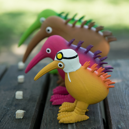 KIWI WALKER Whistle, Ar Baltu Ķiveri, One Size, Oranža, Lateksa rotaļlieta, 1 gab.