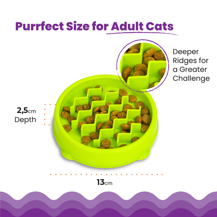 CATSTAGES Kitty Slow Feeder, Zaļa, S, Lēnēšanas bļoda, 1 gab.