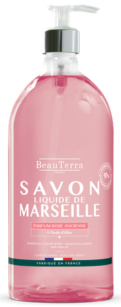 BEAUTERRA Marseille Soap Ancient Rose šķidrās ziepes, 1000 ml