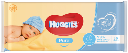 HUGGIES Pure mitrās salvetes, 56 gab.