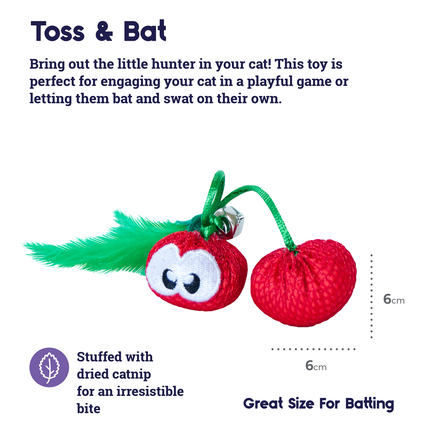 PETSTAGES Dental Cherries, Sarkana rotaļlieta, 1 gab.