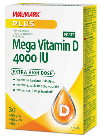 WALMARK   Mega D Forte 4000 IU kapsulas, 30 gab.