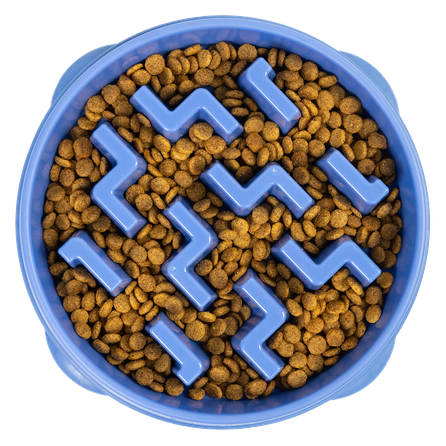 OUTWARD HOUND Fun Feeder Notch, Zila, L, Lēnēšanas bļoda, 1 gab.