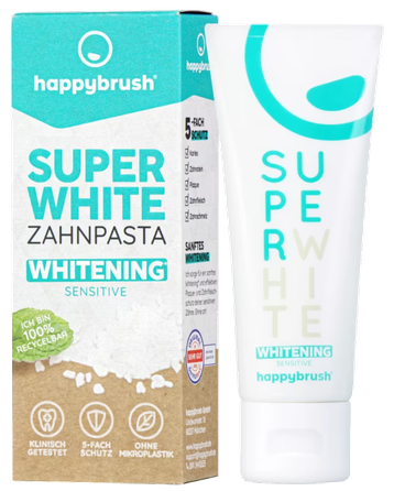 HAPPYBRUSH SuperWhite + Protect zobu pasta, 75 ml