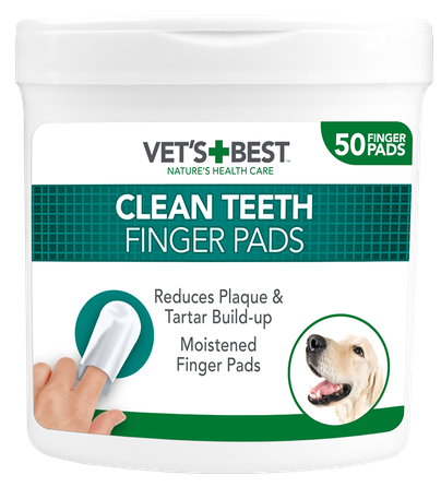 VET'S BEST Clean Teeth Finger uzpirksteņi zobu tīrīšanai, 50 gab.