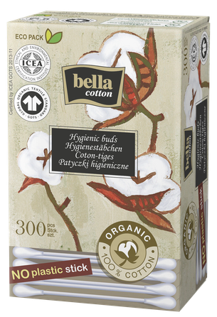 BELLA Cotton vates kociņi, 300 gab.