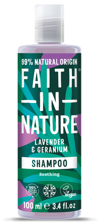 FAITH IN NATURE Lavender & Geranium šampūns, 100 ml