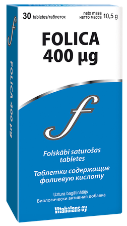 VITABALANS Folica 400 µg tabletes, 30 gab.