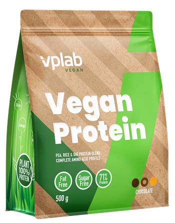 VPLAB Vegan Protein Chocolate pulveris, 500 g