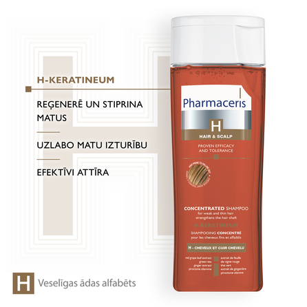 PHARMACERIS H-Keratineum šampūns, 250 ml
