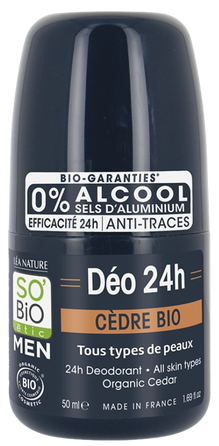 SO BIO ETIC Men 24H Ar Ciedru dezodorants, 50 ml
