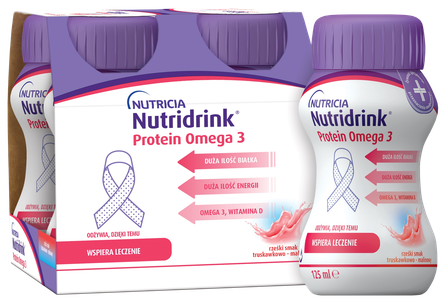 NUTRICIA Nutridrink Protein Omega3 ar ogu garšu 125 ml, 4 gab.