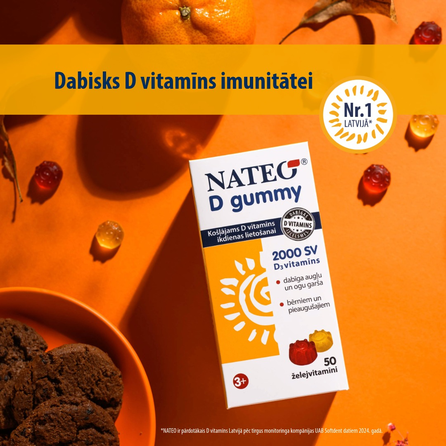 NATEO D Gummy 2000 SV želejvitamīni, 50 gab.